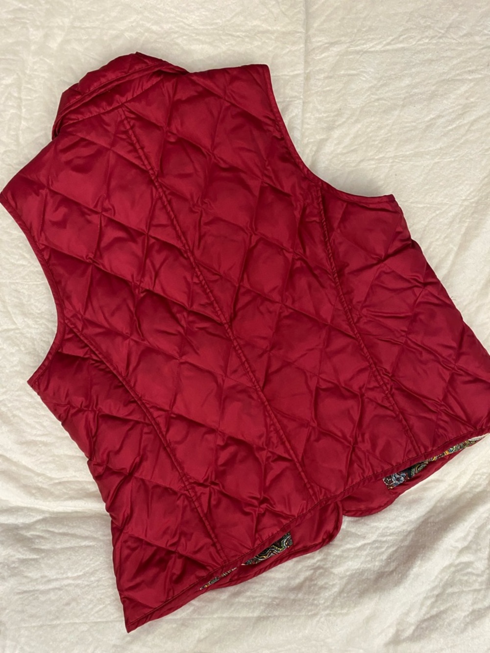 Talbots Woman Red Paisley-Lined Vest 1X - Picture 8 of 10